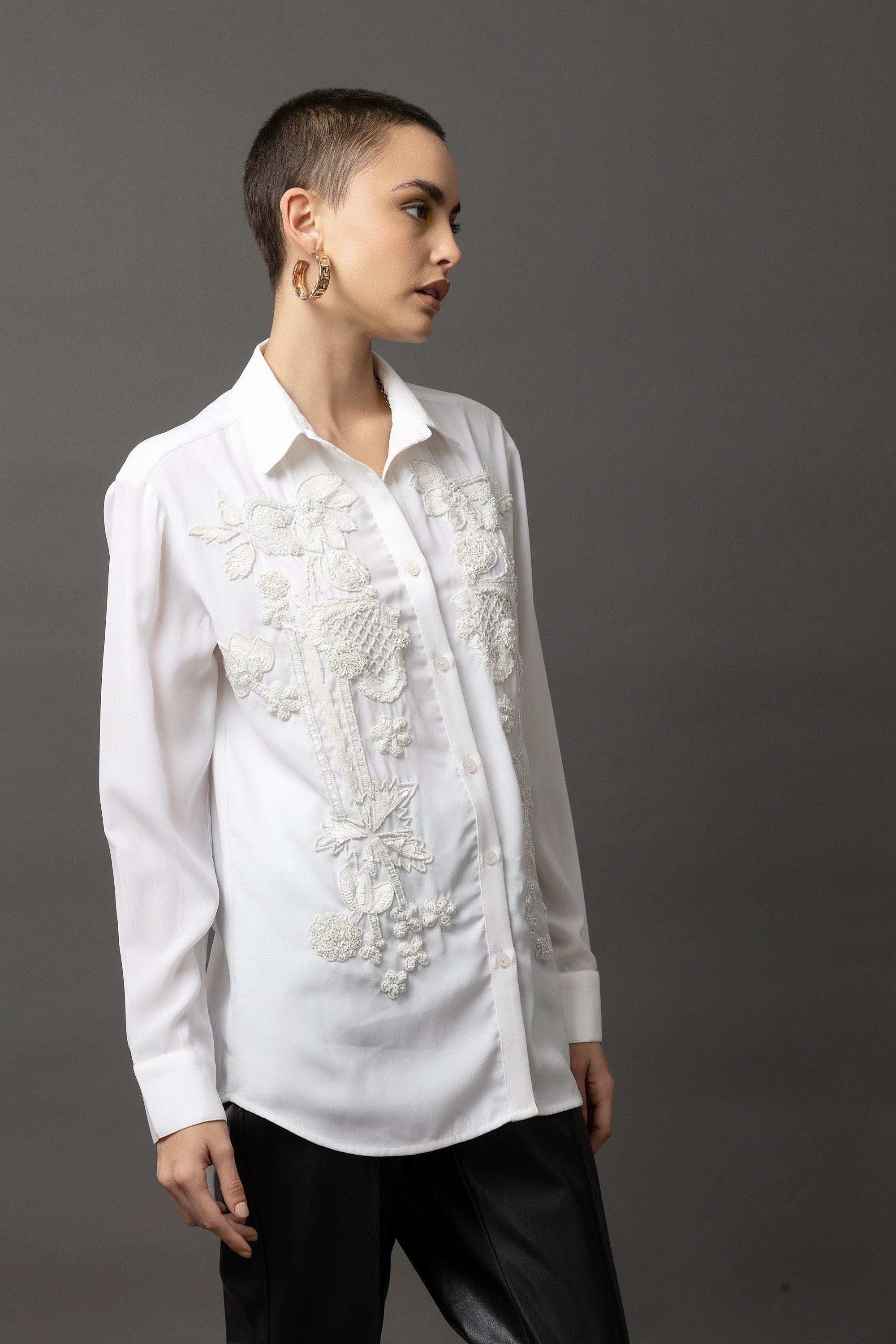 Enigma Embellished White Shirt