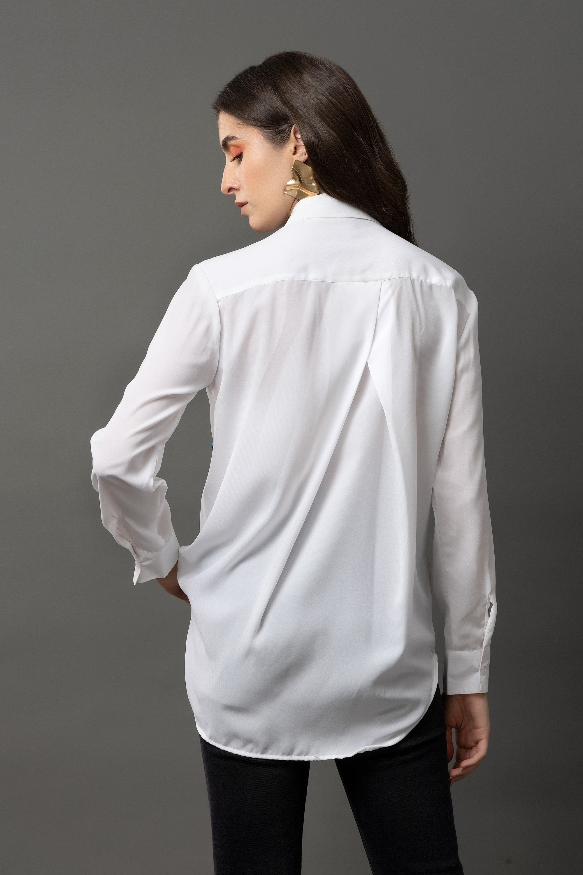 Cobalt Charm White Shirt