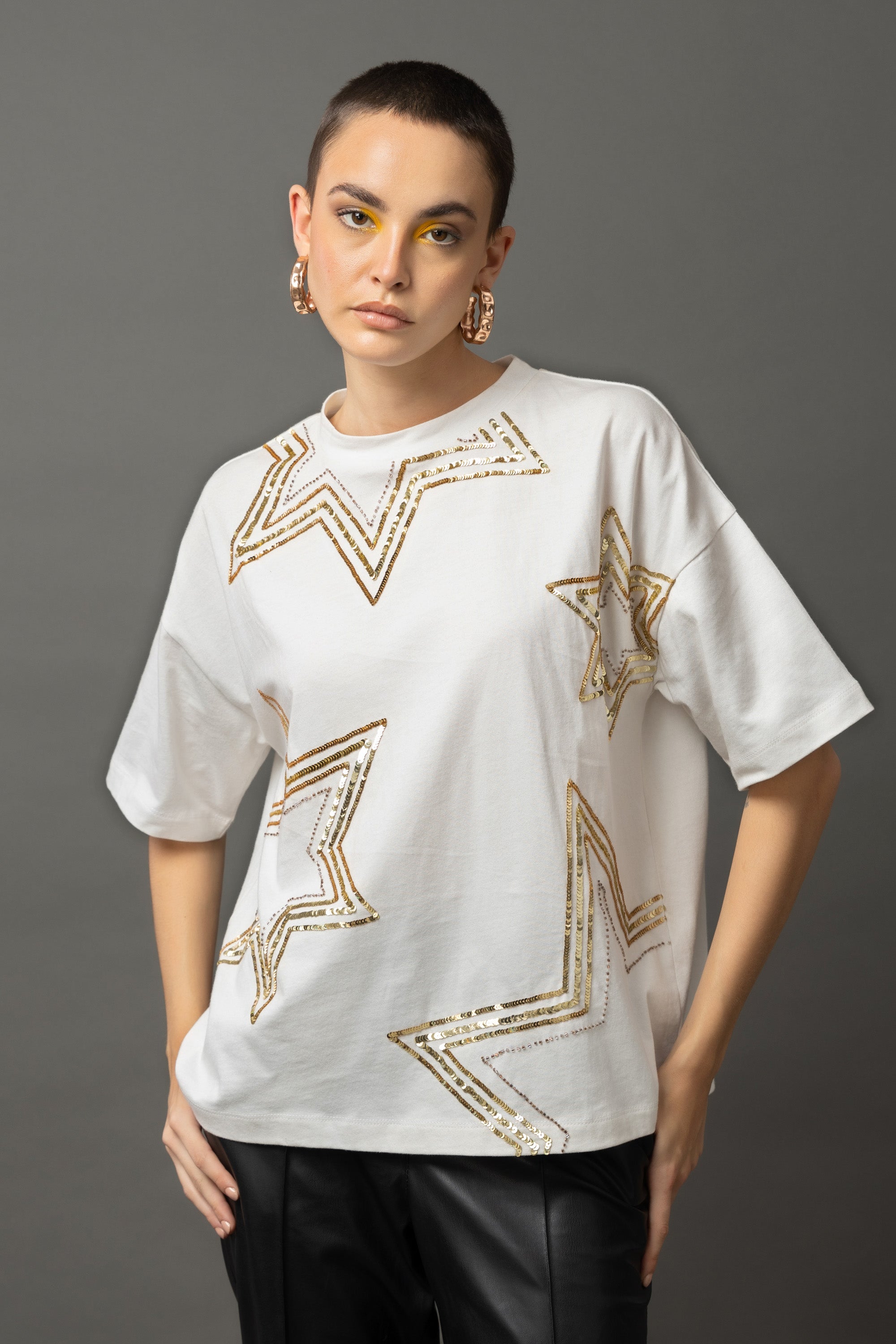 Starlet Sequins White T-shirt