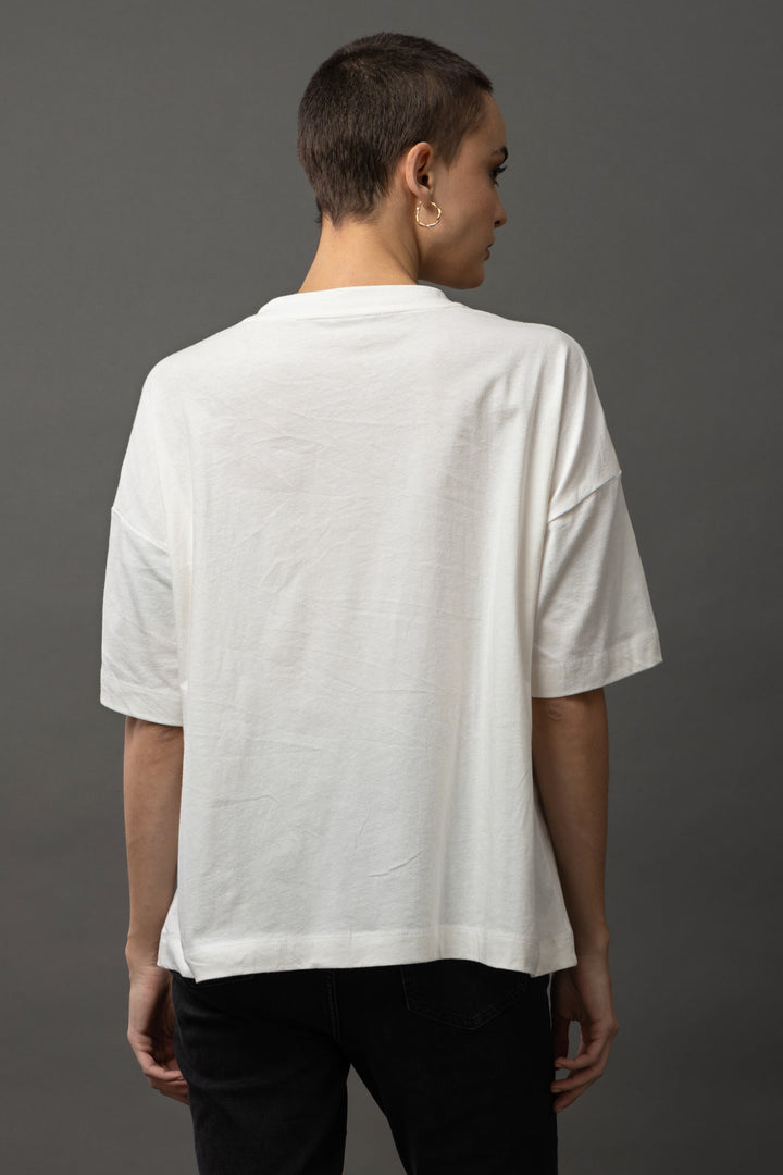 Luminous Noir White T-Shirt - Diwaah.com