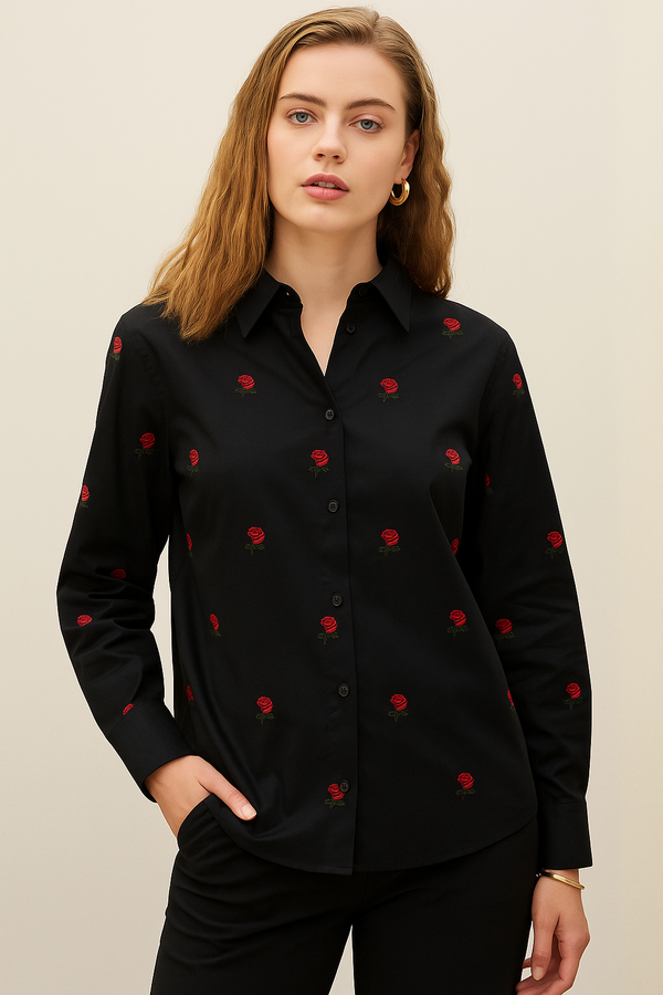 Little Rose Black Shirt